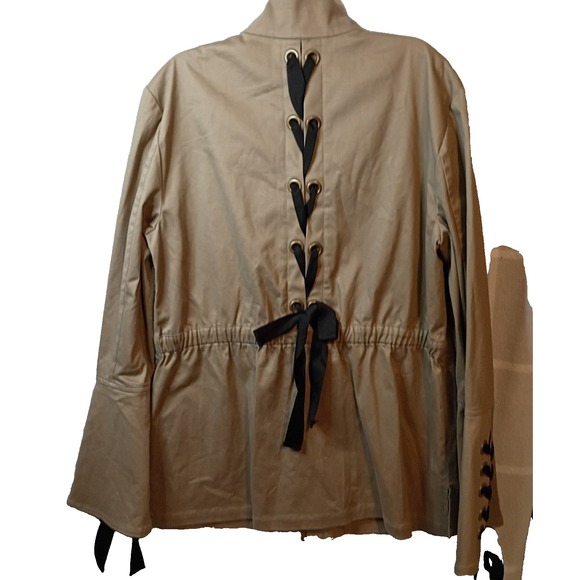 INC International Concepts Jackets & Blazers - INC International Concepts Utility Jacket Khaki Lace Up Back Flared Sleeve L